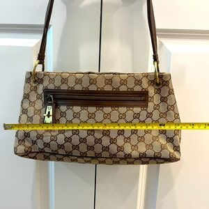 Authentic Gucci brown monogram fabric shoulder bag vintage